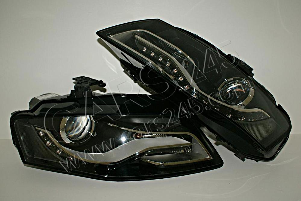 LED Bi Xenon Headlights Front Lamps curve light PAIR AL For Audi A4 B8 2008-2010 MAGNETI MARELLI SET#1000000017