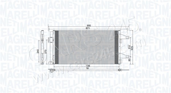 Condenser, air conditioning MAGNETI MARELLI 350203761000 2
