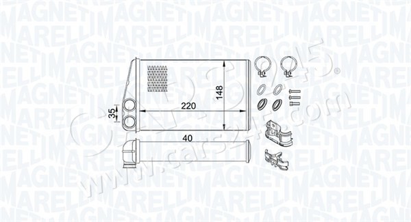 Heat Exchanger, interior heating MAGNETI MARELLI 350218438000