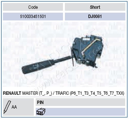 Steering Column Switch MAGNETI MARELLI 510033451501