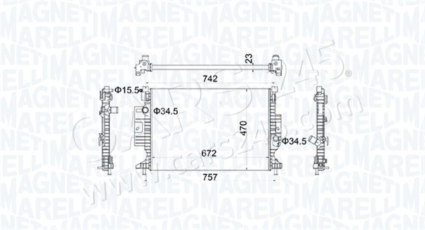 Radiator, engine cooling MAGNETI MARELLI 350213155300