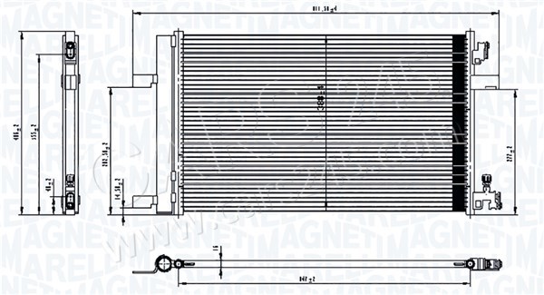 Condenser, air conditioning MAGNETI MARELLI 350203760000 2