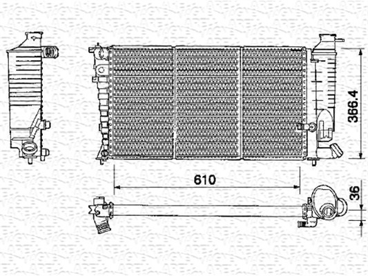 Radiator, engine cooling MAGNETI MARELLI 350213376000
