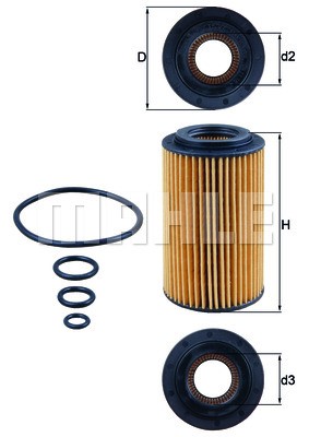 Oil Filter MAHLE OX153/7D