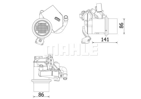 Cooler, exhaust gas recirculation MAHLE CE14000P