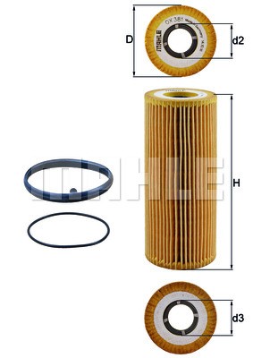 Oil Filter MAHLE OX381D