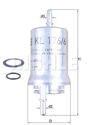 Fuel Filter MAHLE KL176/6D 5