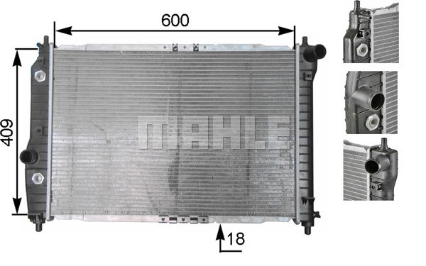 Radiator, engine cooling MAHLE CR131000S 3