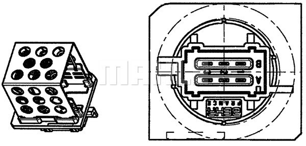 Resistor, interior blower MAHLE ABR91000P 2