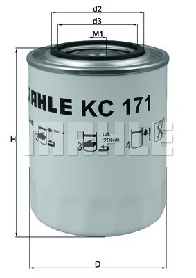 Fuel Filter MAHLE KC171 3