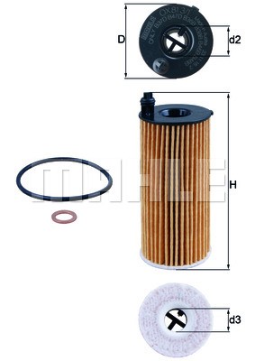 Oil Filter MAHLE OX813/1D