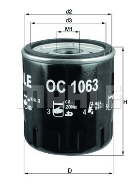 Oil Filter MAHLE OC1063