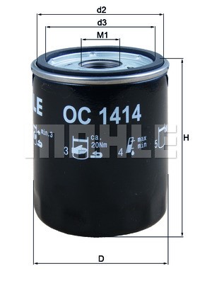 Oil Filter MAHLE OC1414