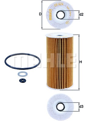 Oil Filter MAHLE OX424D