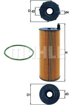 Oil Filter MAHLE OX196/3D