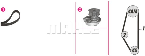 Water Pump & Timing Belt Kit MAHLE CPK125000P 2