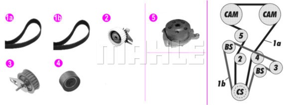 Water Pump & Timing Belt Kit MAHLE CPK139000P 2