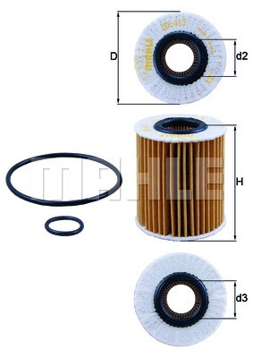 Oil Filter MAHLE OX413D1