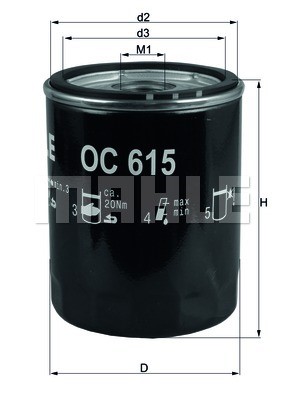 Oil Filter MAHLE OC615