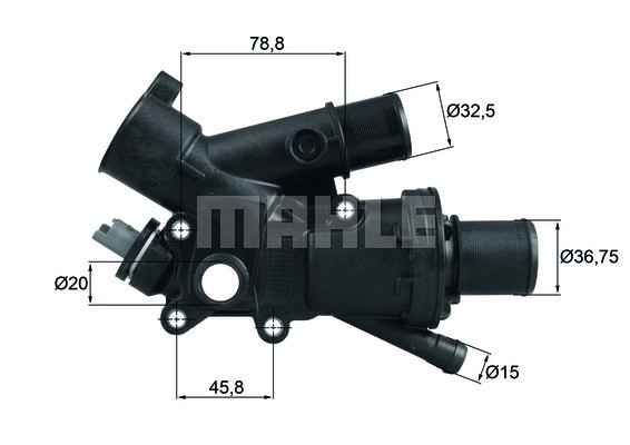 Thermostat, coolant MAHLE TH4383