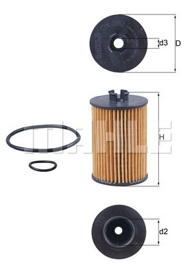 Oil Filter MAHLE OX382D