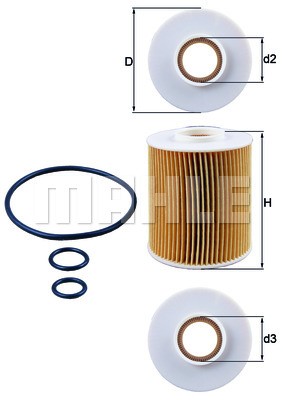 Oil Filter MAHLE OX163/4D