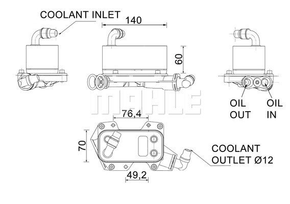 Oil Cooler, automatic transmission MAHLE CLC132000P