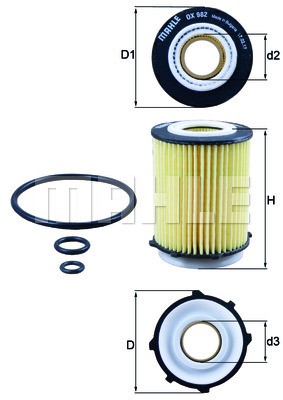 Oil Filter MAHLE OX982D