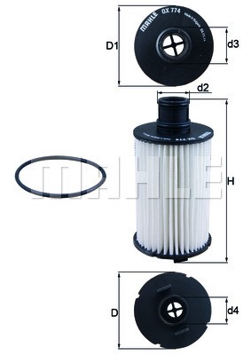 Oil Filter MAHLE OX774D