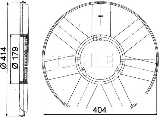Fan Wheel, engine cooling MAHLE CFW39000P 2