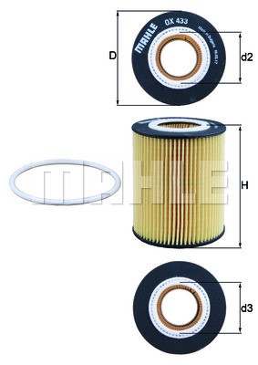 Oil Filter MAHLE OX433D
