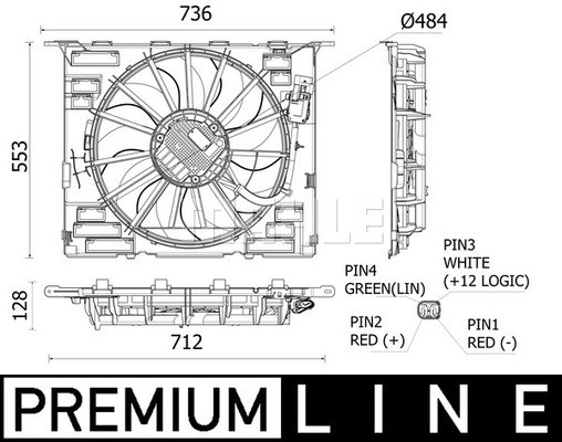 Fan, engine cooling MAHLE CFF535000P 2
