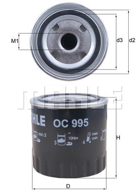 Oil Filter MAHLE OC995