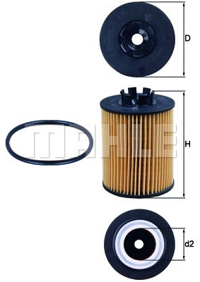 Oil Filter MAHLE OX173/2D