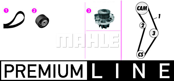 Water Pump & Timing Belt Kit MAHLE CPK129000P