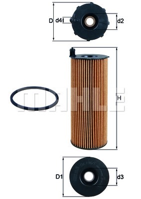 Oil Filter MAHLE OX196/1D