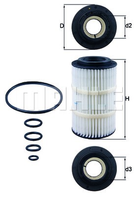 Oil Filter MAHLE OX345/7D