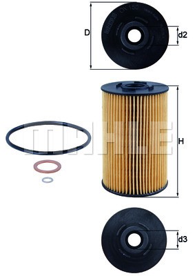 Oil Filter MAHLE OX150D 3