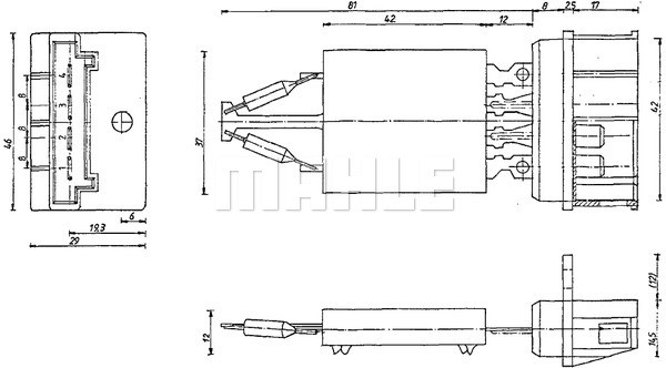 Resistor, interior blower MAHLE ABR101000P 2