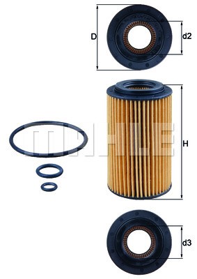 Oil Filter MAHLE OX153/7D1