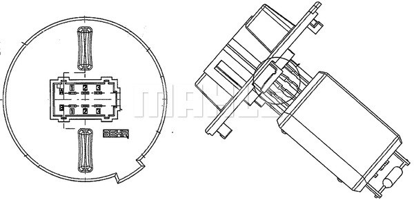 Resistor, interior blower MAHLE ABR57000P 2