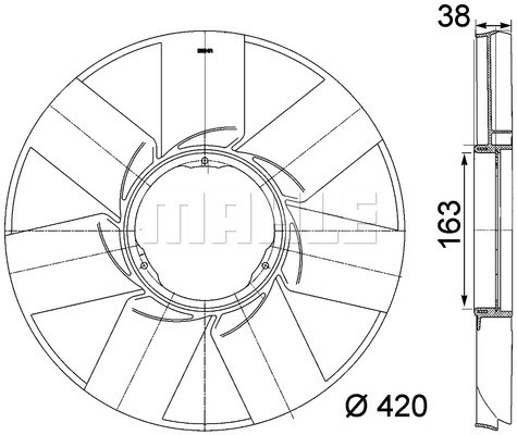 Fan Wheel, engine cooling MAHLE CFW38000P 3