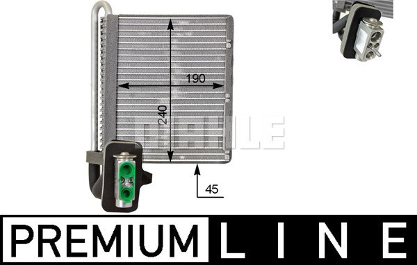Evaporator, air conditioning MAHLE AE118000P