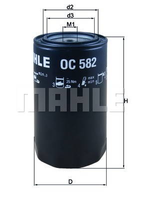Oil Filter MAHLE OC582