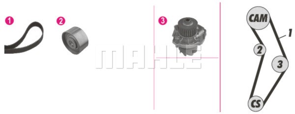 Water Pump & Timing Belt Kit MAHLE CPK114000P 2