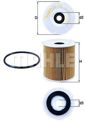Oil Filter MAHLE OX175D 4