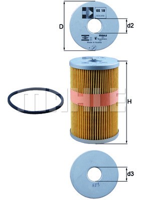 Oil Filter MAHLE OX18D 3