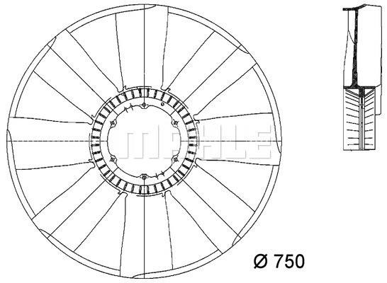 Fan Wheel, engine cooling MAHLE CFW11000P 3