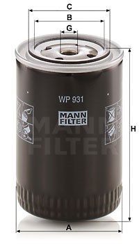 Oil Filter MANN-FILTER WP931
