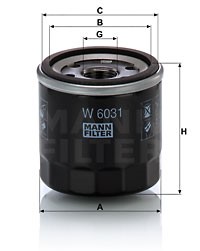 Oil Filter MANN-FILTER W6031